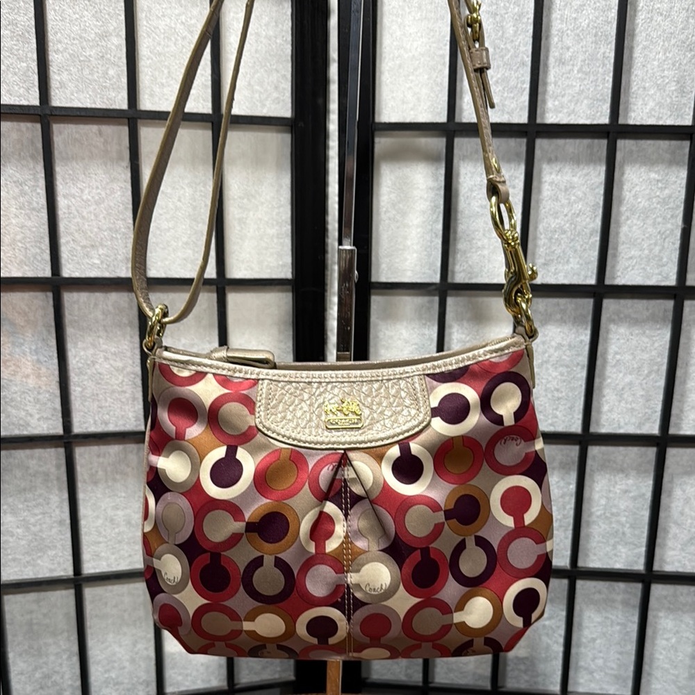Coach Red and Gold Crossbody Bag with Adjustable Strap
